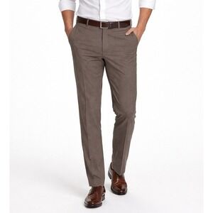 Michael Kors Mens Pants 38W 30L Gray Brown Flat Front Trouser Business Casual